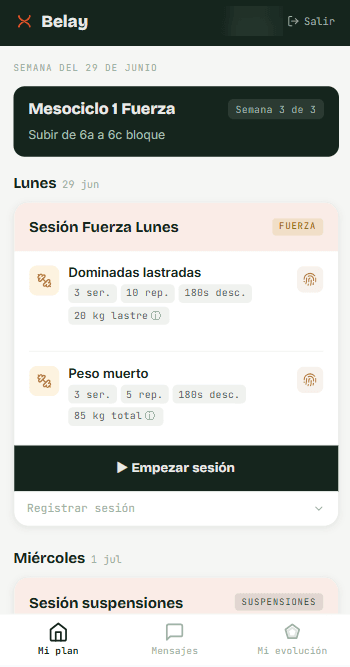 Planifica la semana, guía el entreno